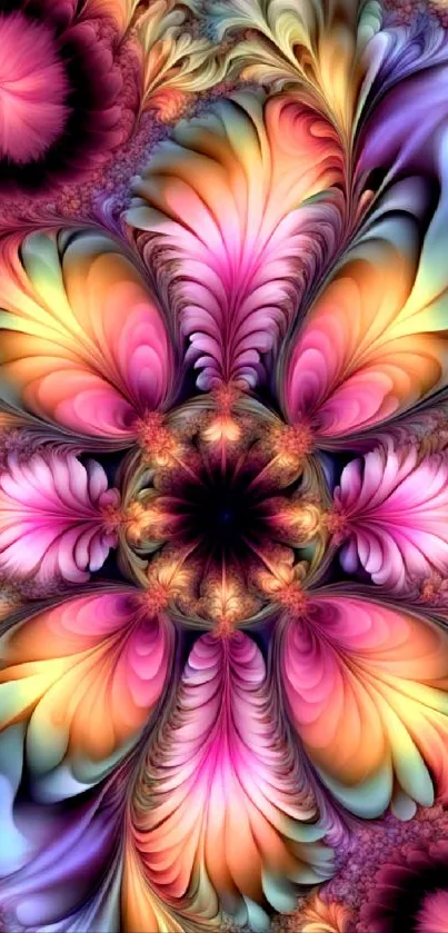 Colorful fractal art wallpaper with vibrant design.