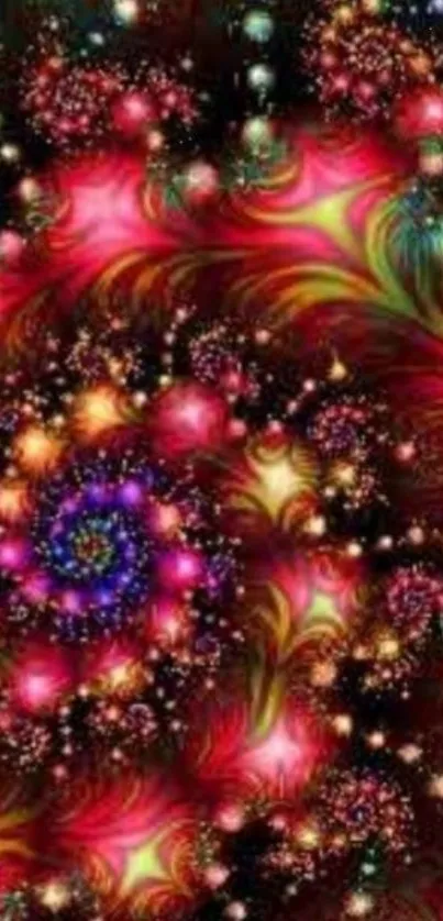 Vibrant fractal art wallpaper with colorful, swirling patterns.