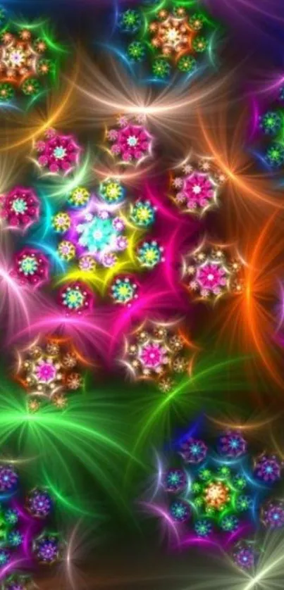 Colorful fractal flower wallpaper with vibrant patterns.