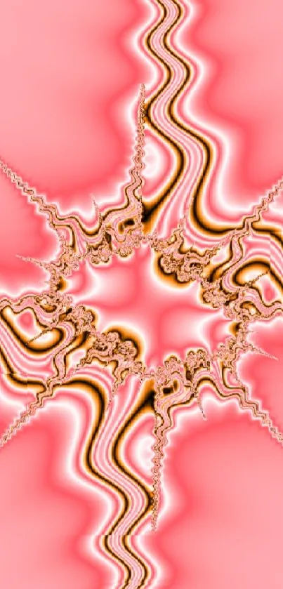 Vibrant pink fractal design with dynamic lines.