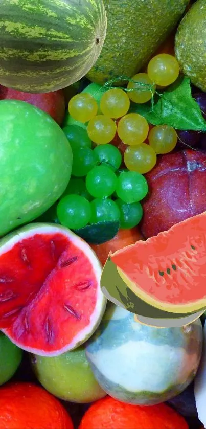 Vibrant collage of colorful fruits perfect for wallpapers.