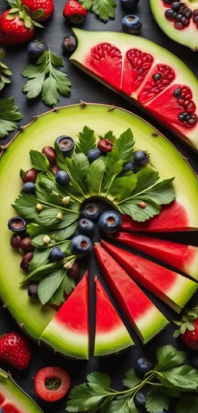 Vibrant mobile wallpaper with fruit medley.