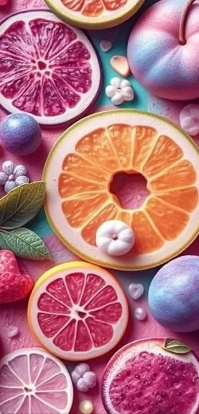 Vibrant artistic fruit wallpaper for mobile.