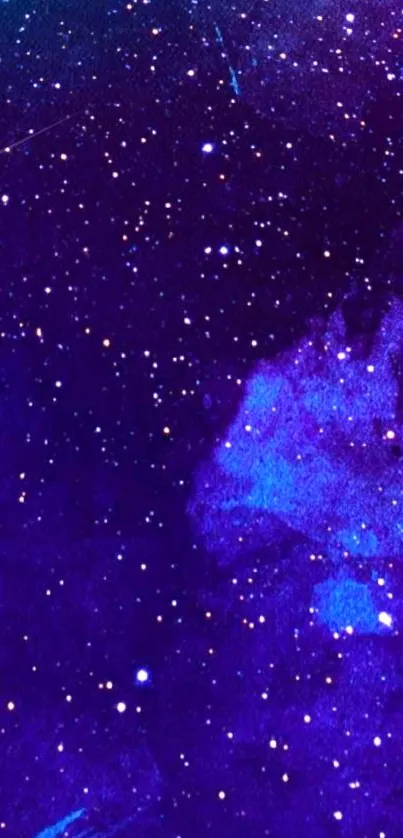 Purple and blue nebula with stars mobile wallpaper