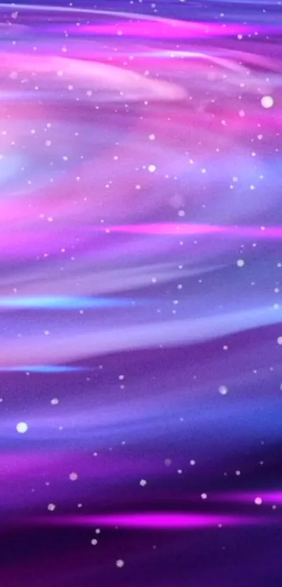 Vibrant galaxy abstract wallpaper with purple and blue hues and starry elements.