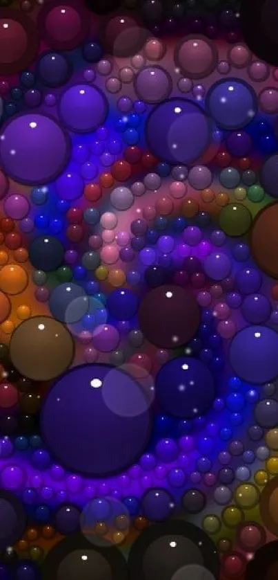 Vibrant galaxy-inspired bubble art with colorful spheres.