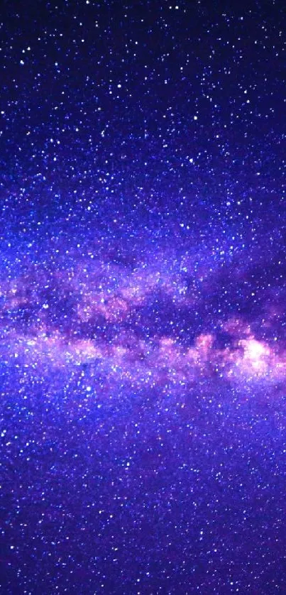 Dark violet galaxy with stars wallpaper for mobile phones.