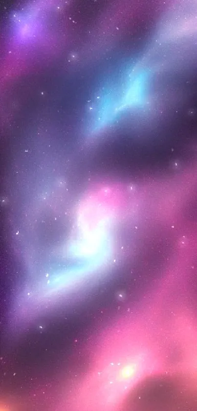 Colorful galaxy nebula wallpaper with vibrant cosmic hues and stars.