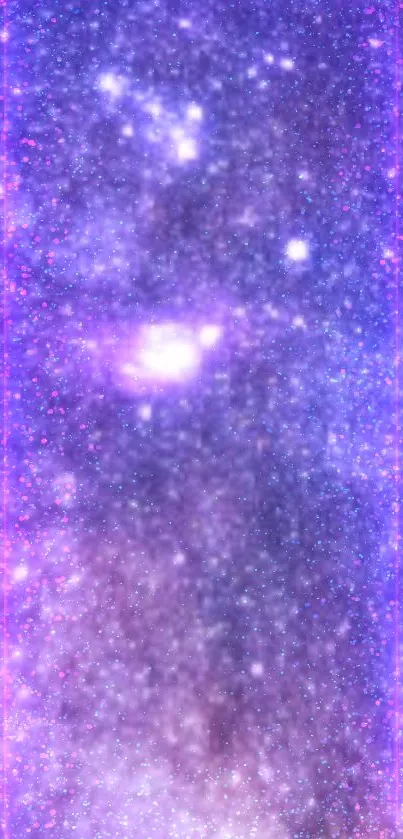 Vibrant purple galaxy wallpaper with stars.