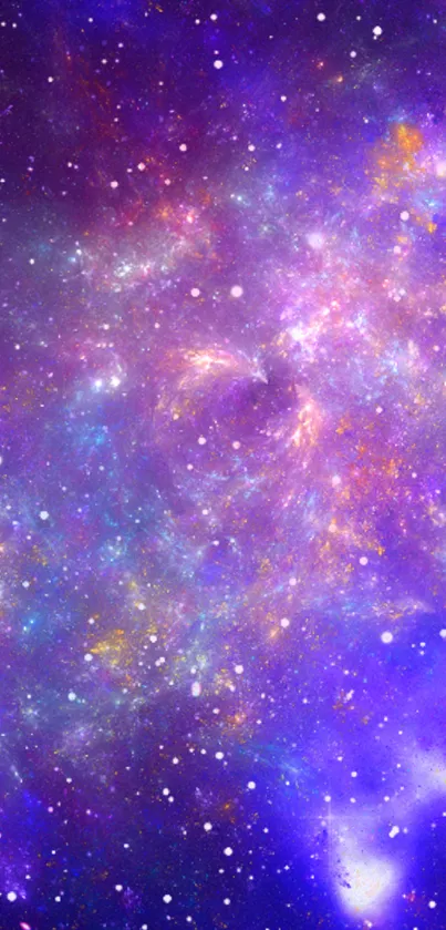 Vibrant galaxy wallpaper with starry purple hues