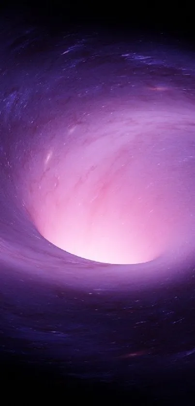 Purple and pink galaxy swirl wallpaper with a cosmic vortex design.
