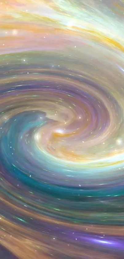Colorful galaxy swirl mobile wallpaper, bright with cosmic patterns.