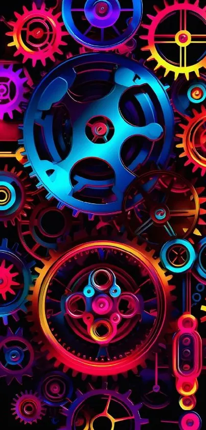 Vibrant abstract gears and cogs wallpaper.