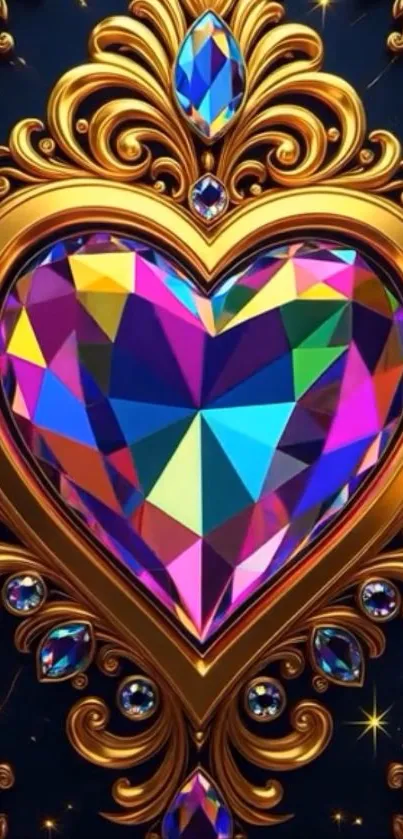 Vibrant heart-shaped gem with gold detailing.