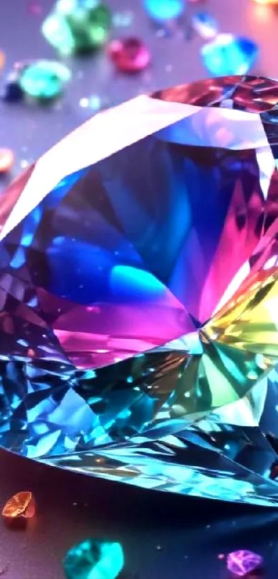 Colorful gemstone art with vibrant hues.
