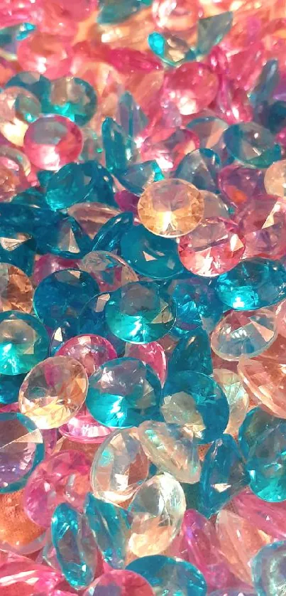 Vibrant assortment of colorful gemstones.