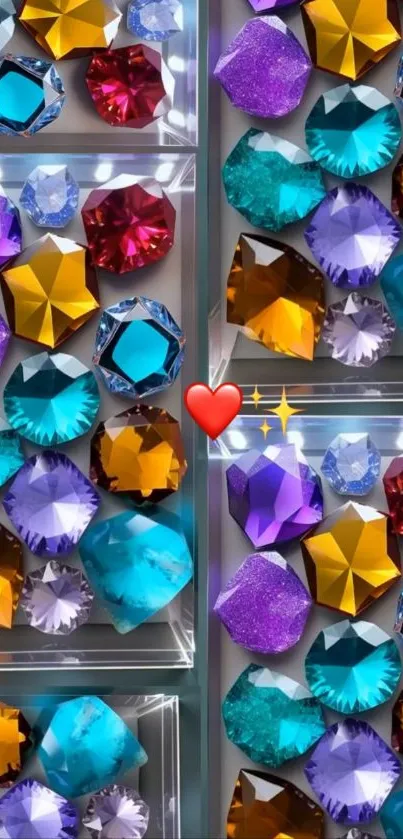 Vibrant collage of colorful gemstones in various shapes and colors.