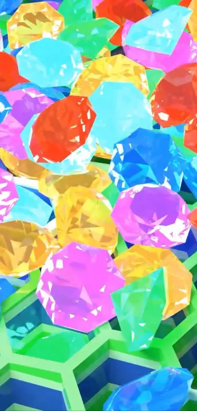 Vibrant colorful gemstone collection wallpaper.