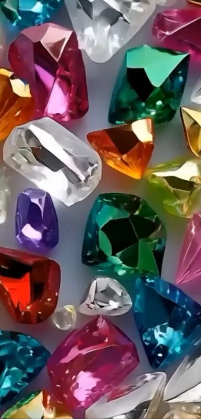 Assorted vibrant gemstones in colorful array.
