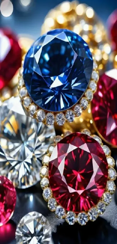 Vibrant gemstones shimmering in elegant hues.