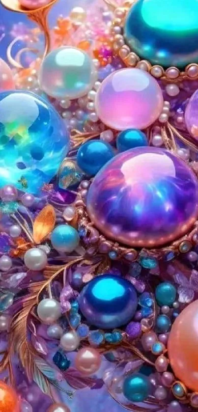 Beautiful colorful gemstone fantasy design wallpaper.