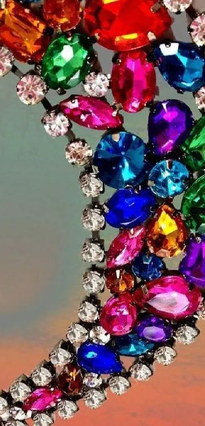 Vibrant jewel art with colorful gems and sparkling stones.