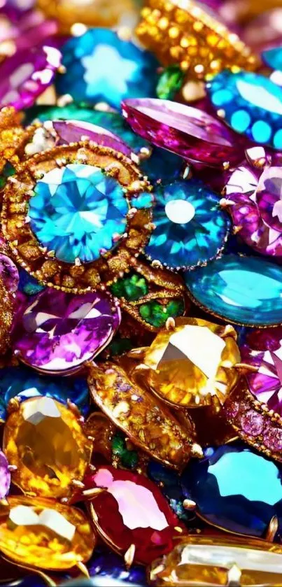 Vibrant collection of colorful gemstones in various shapes and sizes.