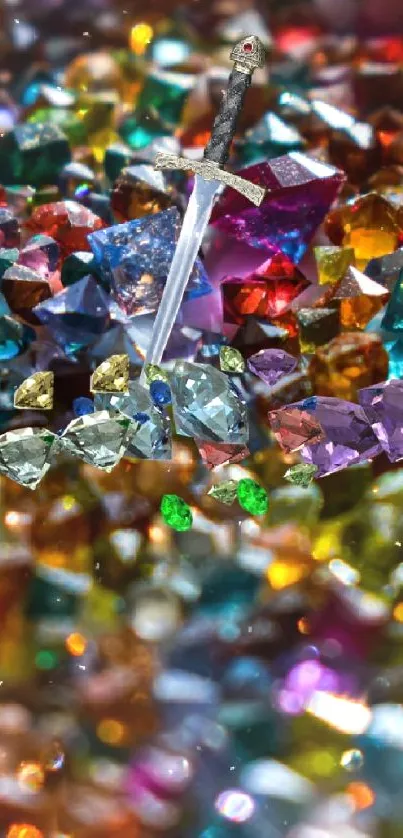 Colorful gemstones scattered on a surface.