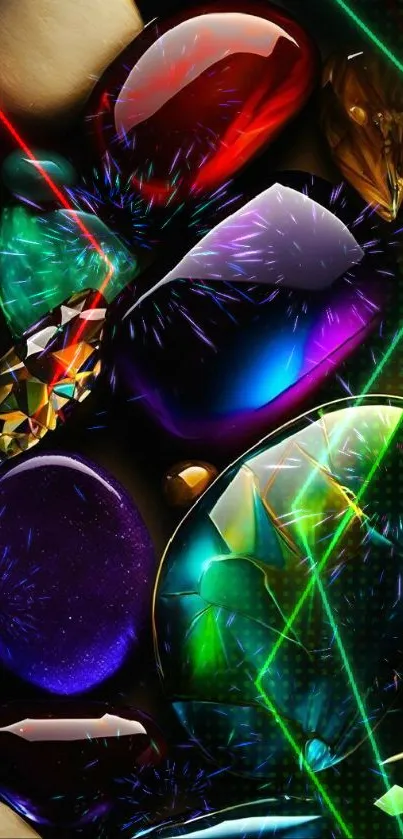Vibrant colored gemstones wallpaper for phones.