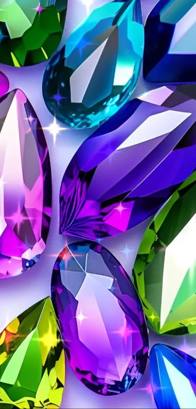 Vibrant and colorful gemstone wallpaper for mobile phones.