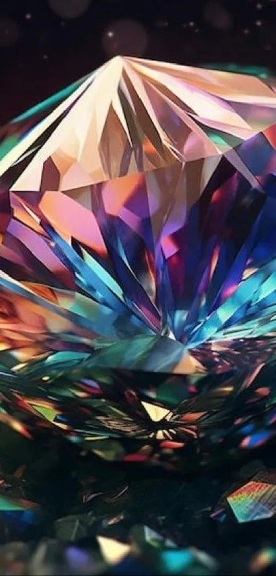 Multicolored crystal art mobile wallpaper.