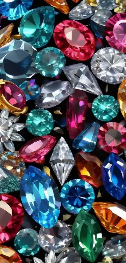 Colorful gemstone mobile wallpaper.