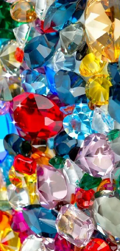 Colorful gemstone mobile wallpaper with vibrant hues.