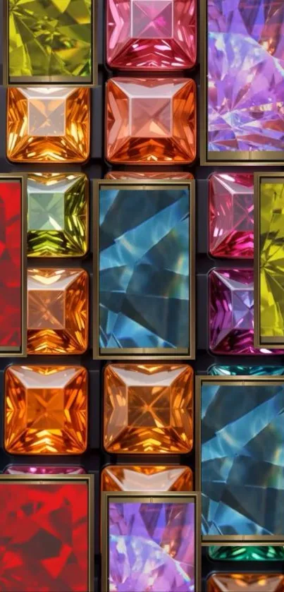 Colorful gemstone pattern mobile wallpaper