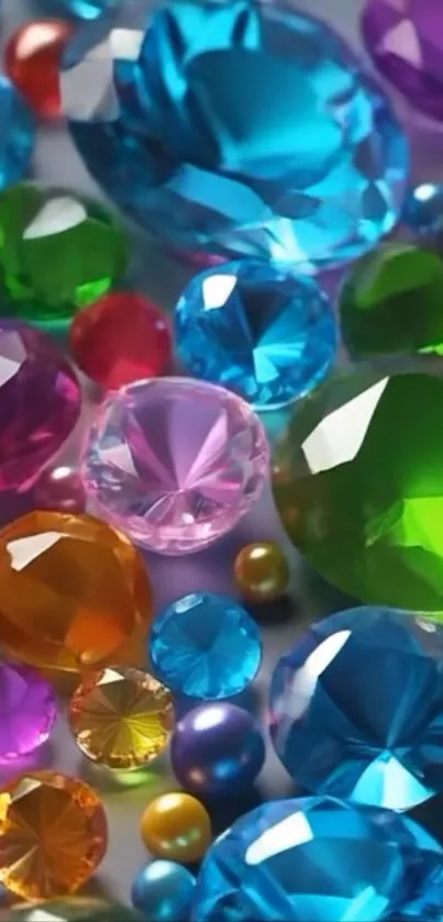 A vibrant assortment of colorful gemstones in various shapes and sizes.