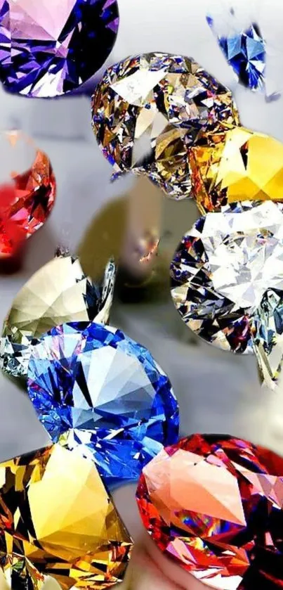 Vibrant gemstones in multiple colors on display