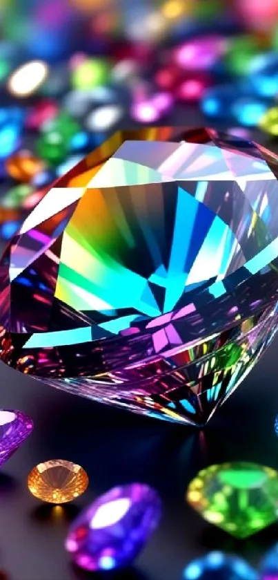 Multicolored gemstone with sparkling effect