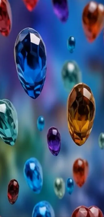 Colorful gemstone wallpaper with vibrant gems.