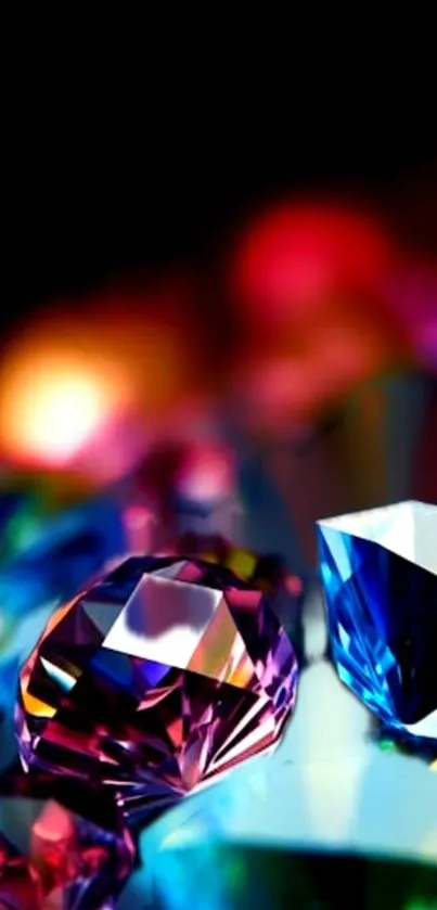Vibrant gemstones artwork set against a dark backdrop.