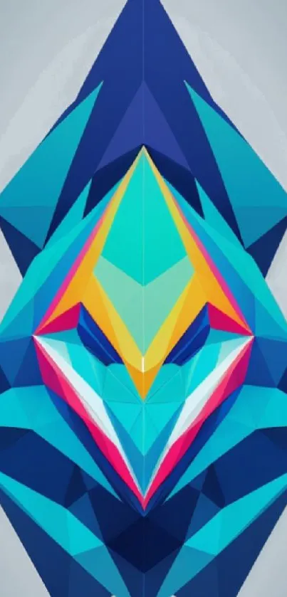 Colorful geometric design in blue tones for modern phones.