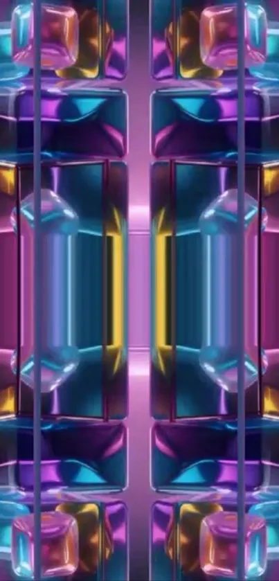 Vibrant geometric art with bold colors and patterns for mobile wallpaper.