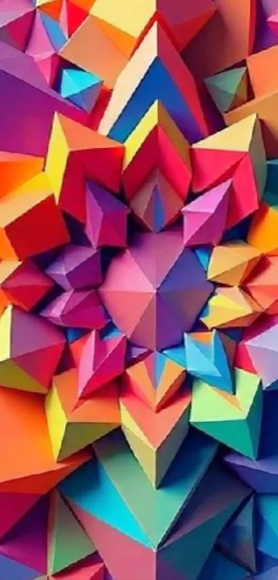 Vibrant multicolor geometric art wallpaper
