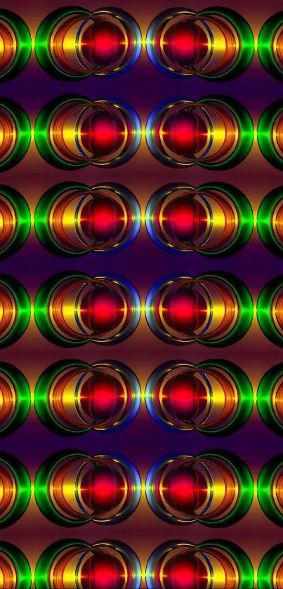 Vibrant circles wallpaper with geometric design.