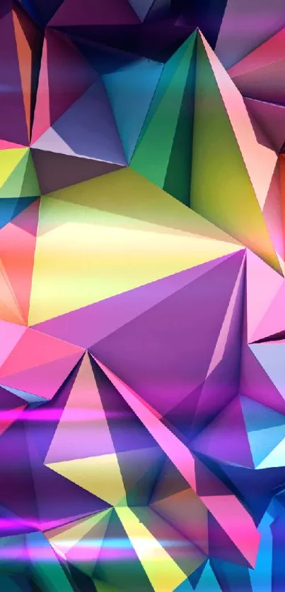 Colorful geometric mobile wallpaper with vibrant abstract design.