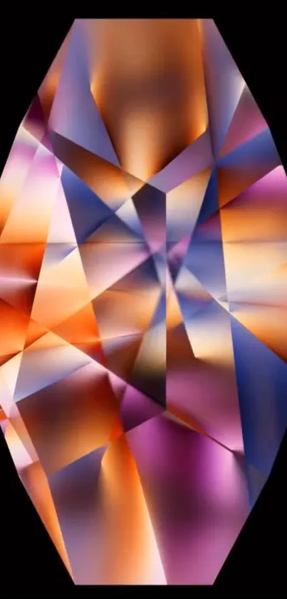 Vibrant geometric crystal art with colorful prismatic design.