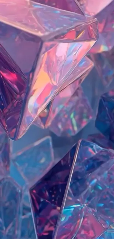 Vibrant geometric crystal design with colorful hues.