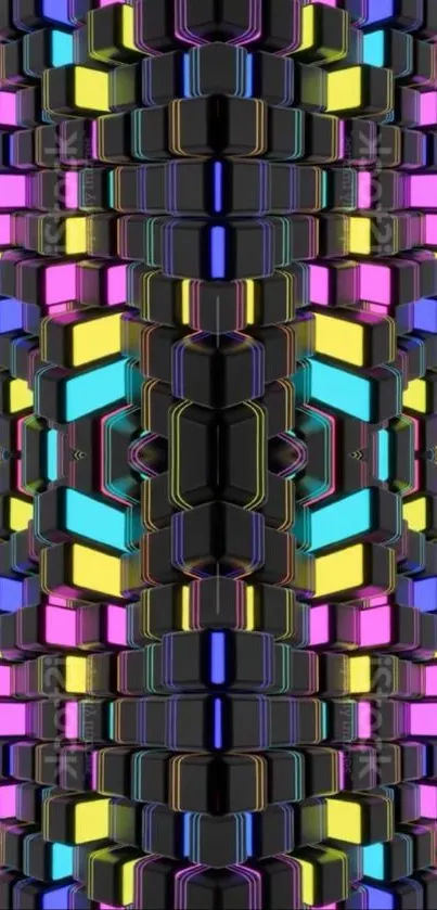 Colorful geometric digital art wallpaper