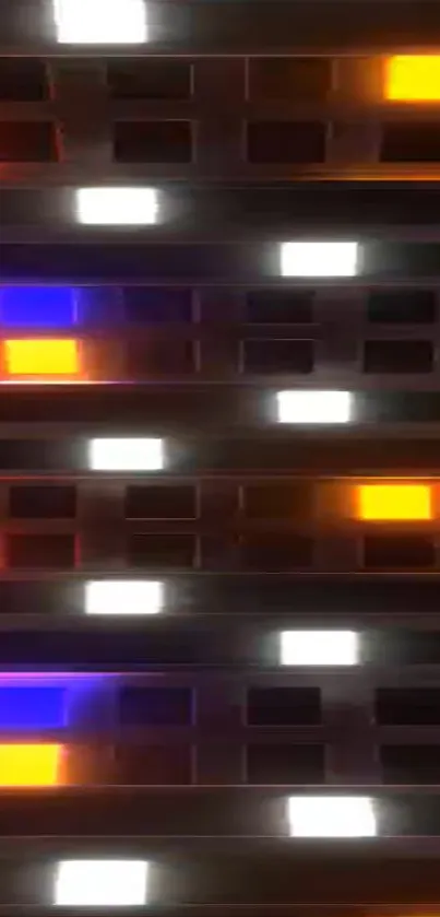 Vibrant geometric light pattern mobile wallpaper with colorful squares.