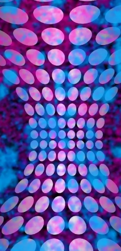 Blue and pink geometric mobile wallpaper design.