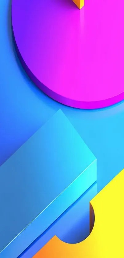 Vibrant abstract mobile wallpaper with geometric shapes.